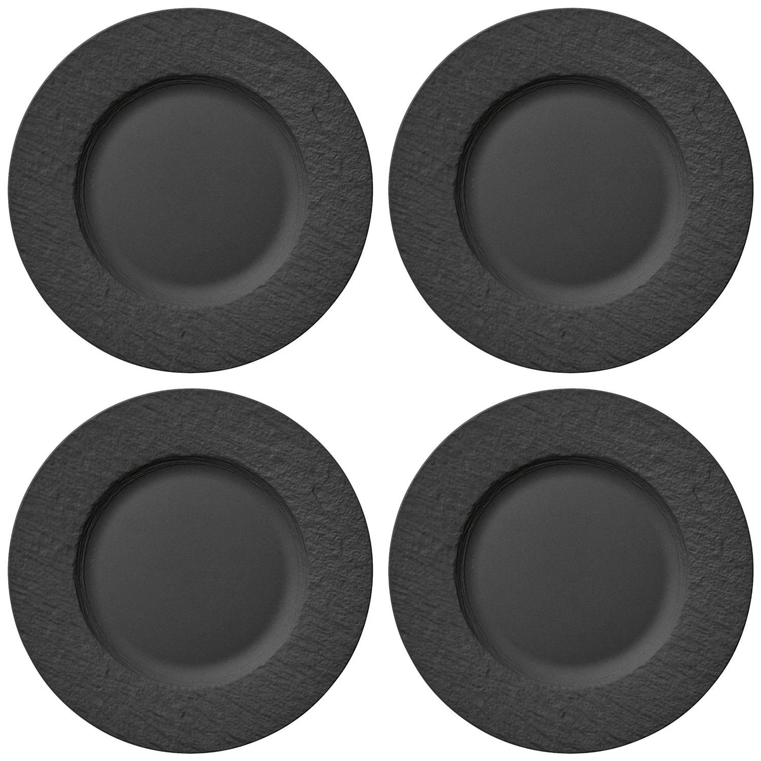 Villeroy & Boch Manufacture Rock Tallerken 27 Cm  4-pk -  Tallerkener Porselen Sort - 10-4239-2790 4-PACK