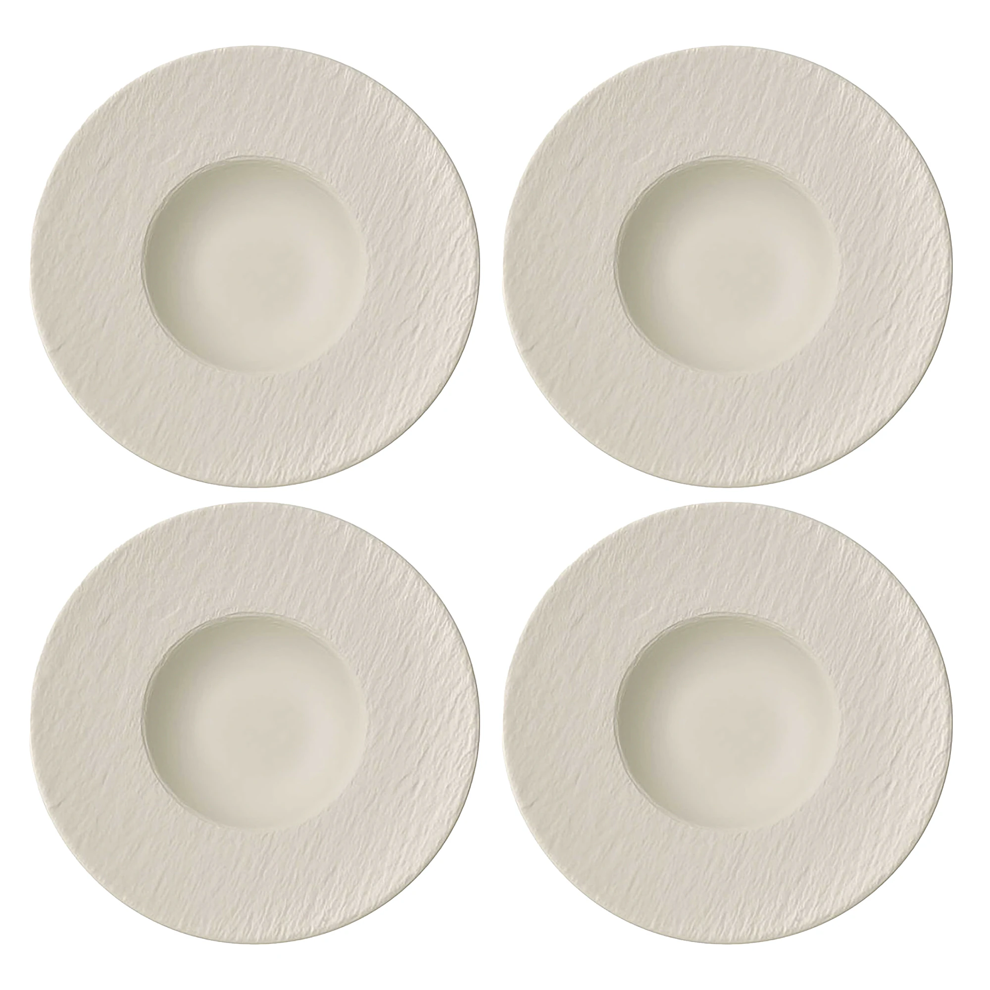 Villeroy & Boch Manufacture Rock Tallerken 28 Cm 4-pk - Dype tallerkener Porselen Hvit - 10-4240-2790X4