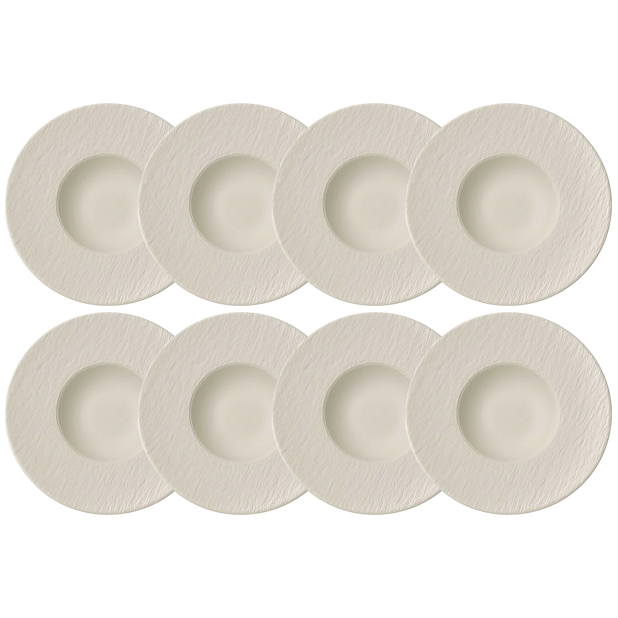 Villeroy & Boch Manufacture Rock Tallerken 28 Cm 8-pk - Dype tallerkener Porselen Hvit - 10-4240-2790X8