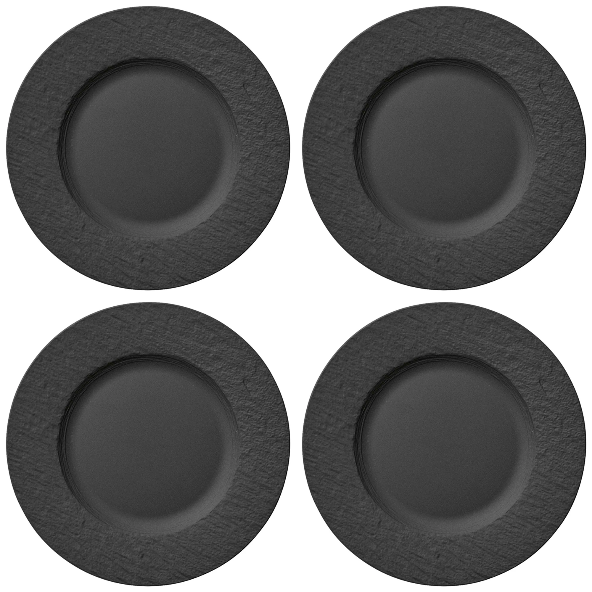 Villeroy & Boch Manufacture Rock Tallerken 4-pk - Pastatallerkener Porselen Sort - 10-4239-2620 4-PACK