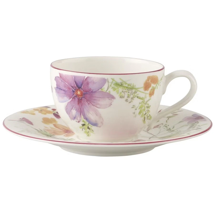 Villeroy & Boch Mariefleur Basic Frokostkrus Med Tallerken -  Kaffekopper Porselen Hvit - 78911-78912
