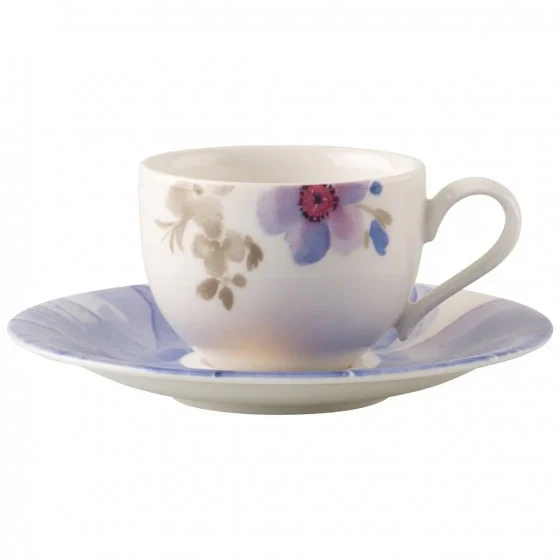 Villeroy & Boch Mariefleur Gris Basic Espressokopp Med Tallerken -  Espressokopper Porselen Hvit - 388344-388345