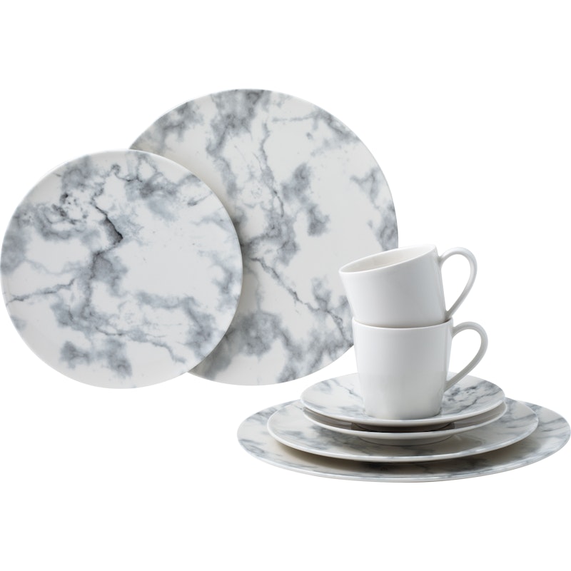 Marmory Serveringssett 8 Deler, Hvit