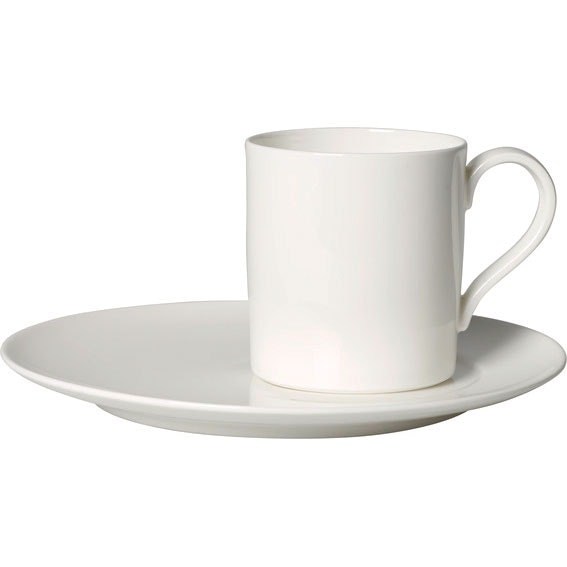 Villeroy & Boch Metrochic Blanc Kaffekopp Med Tallerken -  Kaffekopper Benporselen Hvit - 394497 +394552