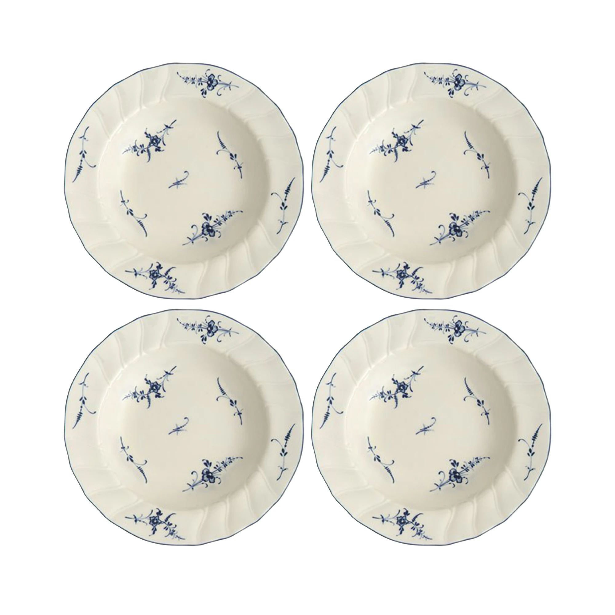 Villeroy & Boch Old Luxembourg Dyp Tallerken 23 Cm 4-pk - Dype tallerkener Porselen Hvit - 1023412700X4