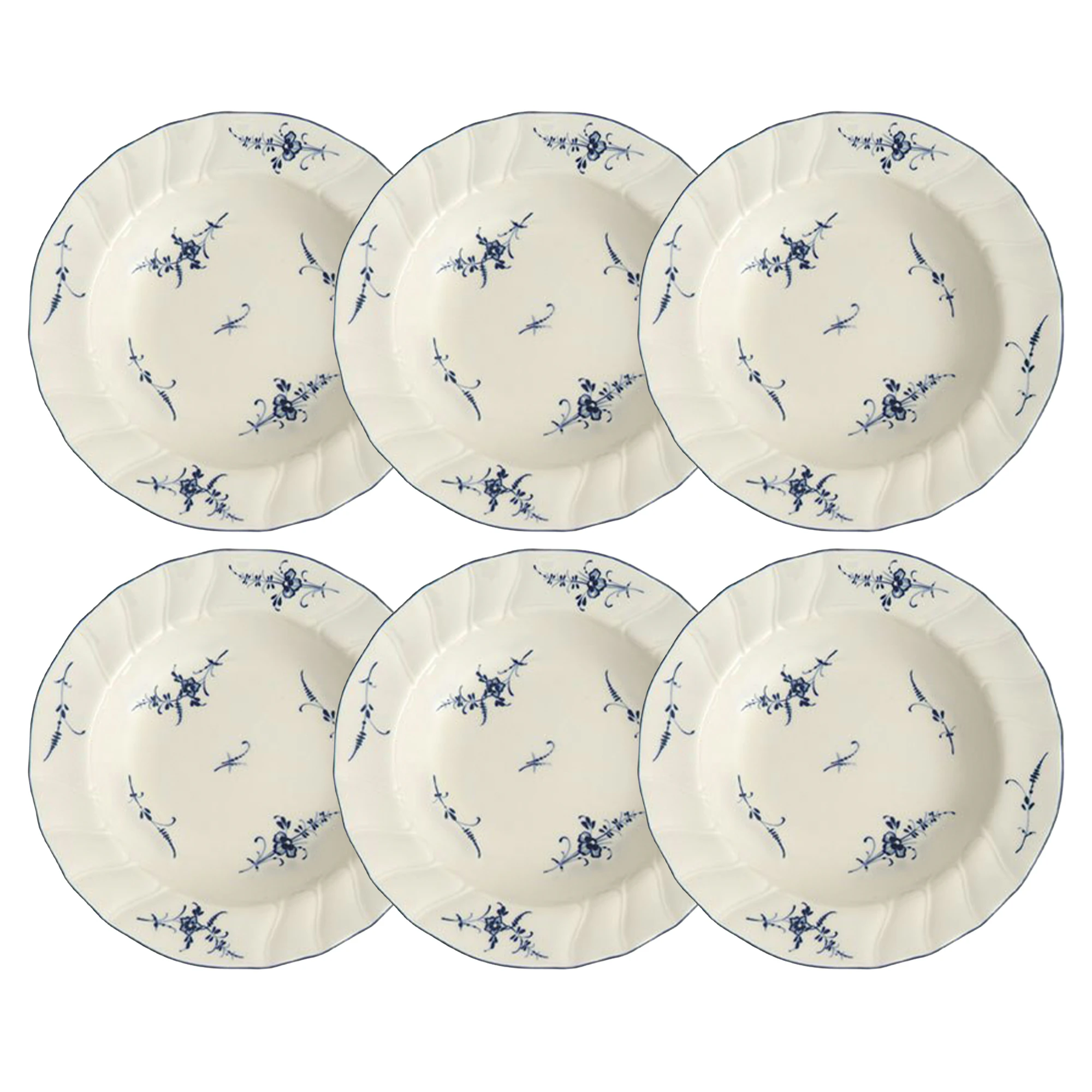 Villeroy & Boch Old Luxembourg Dyp Tallerken 23 Cm 6-pk - Dype tallerkener Porselen Hvit - 1023412700X6