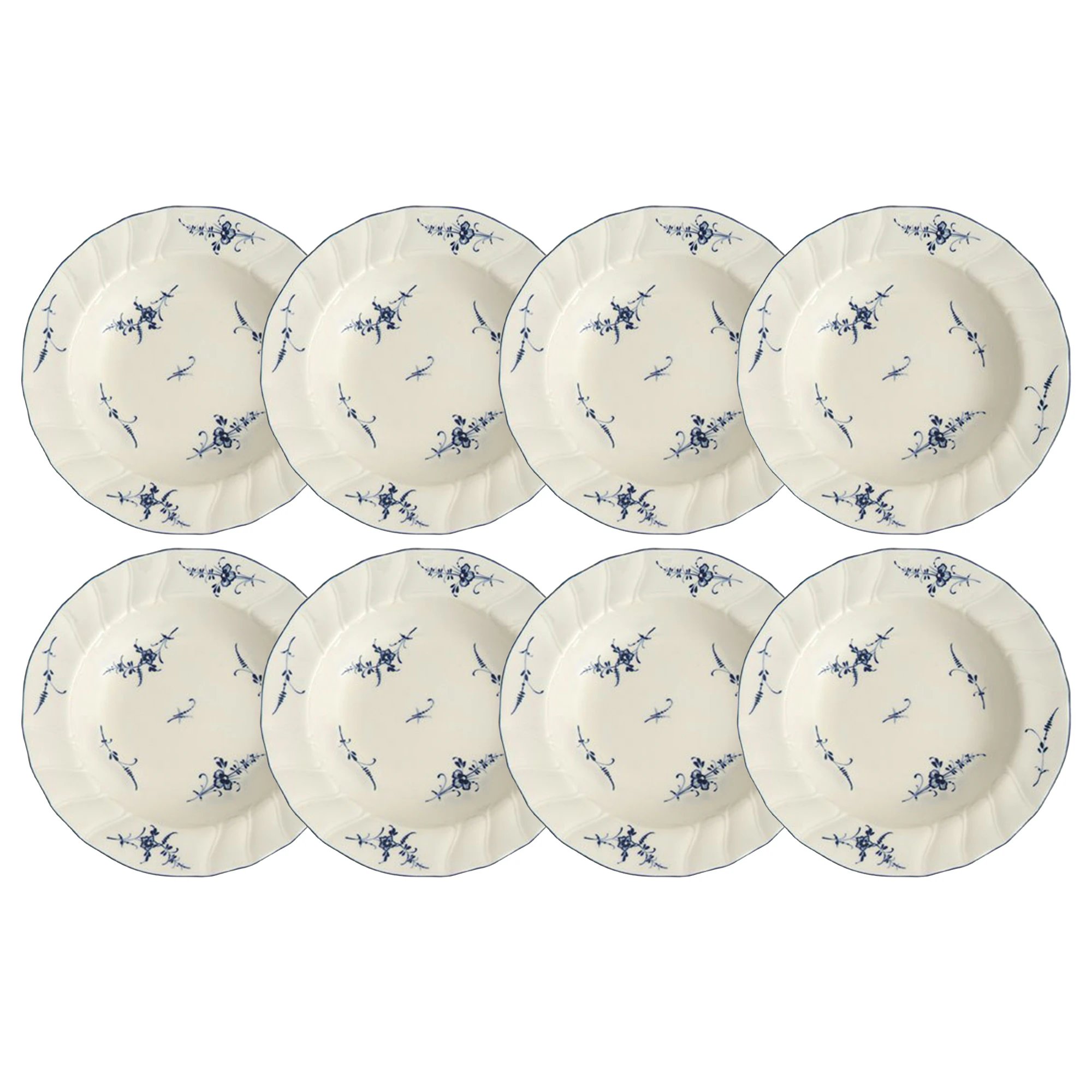 Villeroy & Boch Old Luxembourg Dyp Tallerken 23 Cm 8-pk - Dype tallerkener Porselen Hvit - 1023412700X8