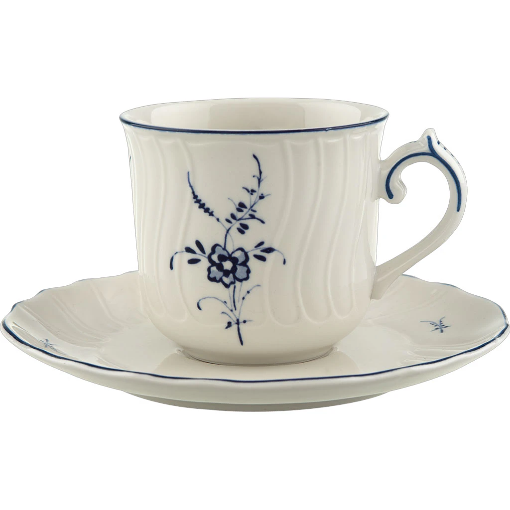 Villeroy & Boch Old Luxembourg Kaffekopp Med Tallerken -  Kaffekopper Porselen Hvit - 23519-23520