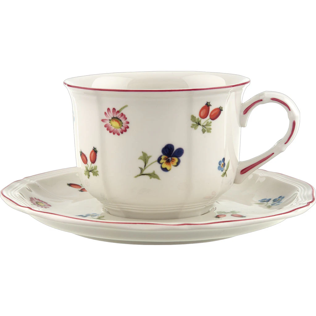 Villeroy & Boch Petite Fleur Cappuccinokopp Med Tallerken -  Kaffekopper Porselen Hvit - 23683-23685