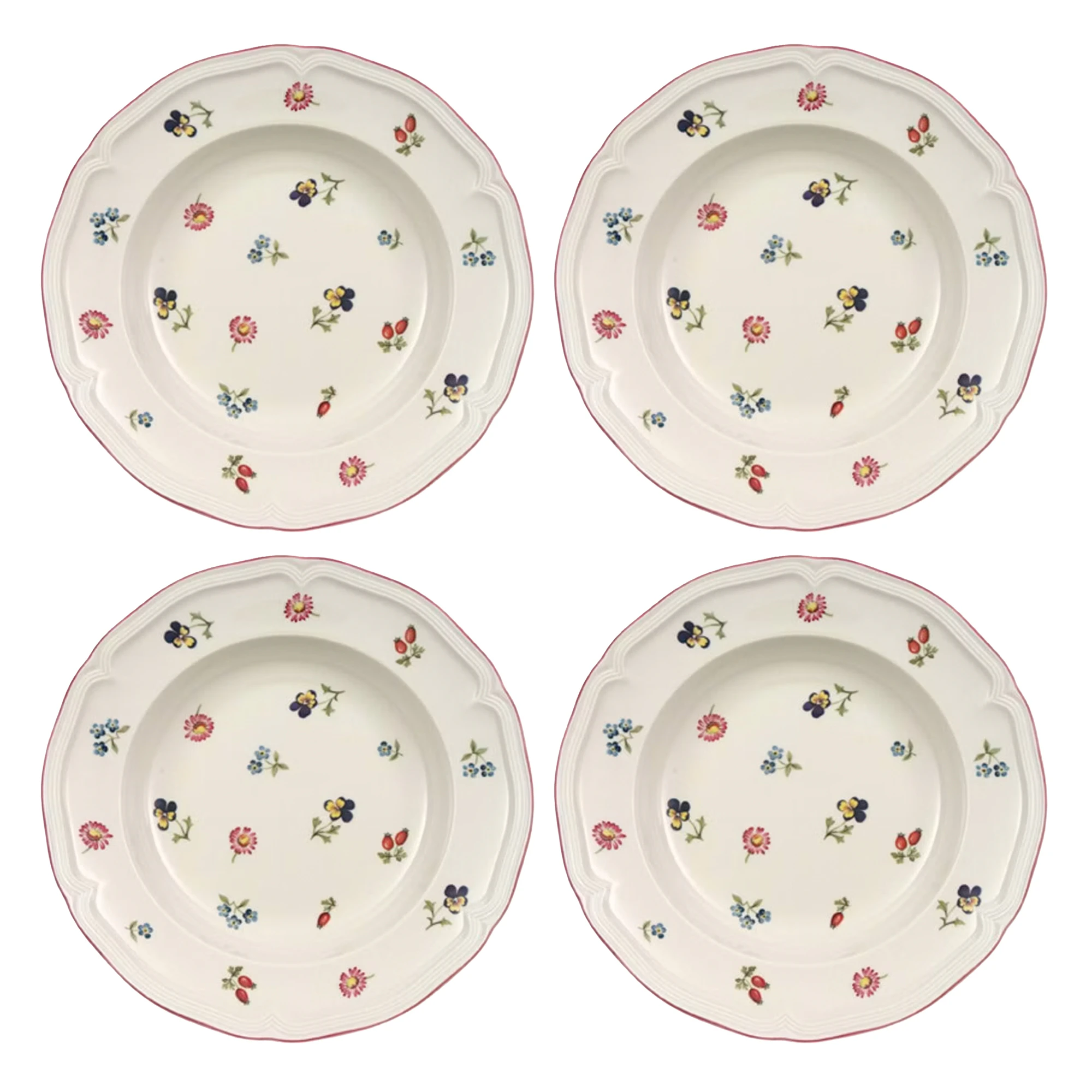 Villeroy & Boch Petite Fleur Dyp Tallerken 23 Cm 4-pk - Dype tallerkener Porselen Hvit - 1023952700X4