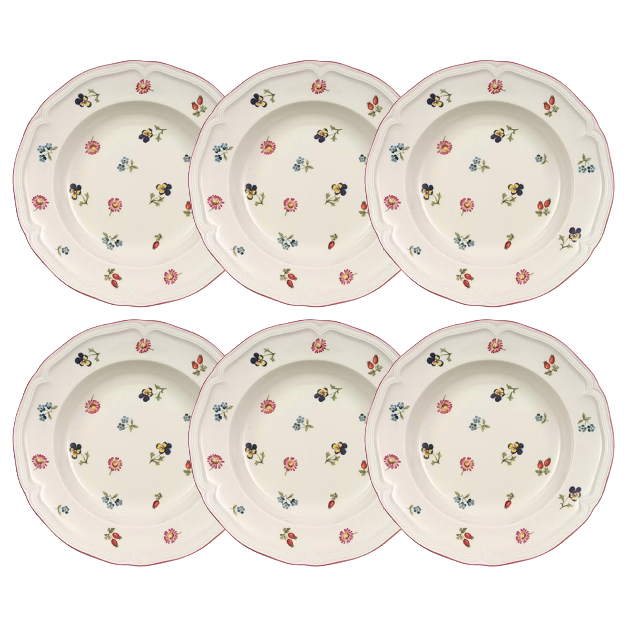 Villeroy & Boch Petite Fleur Dyp Tallerken 23 Cm 6-pk - Dype tallerkener Porselen Hvit - 1023952700X6