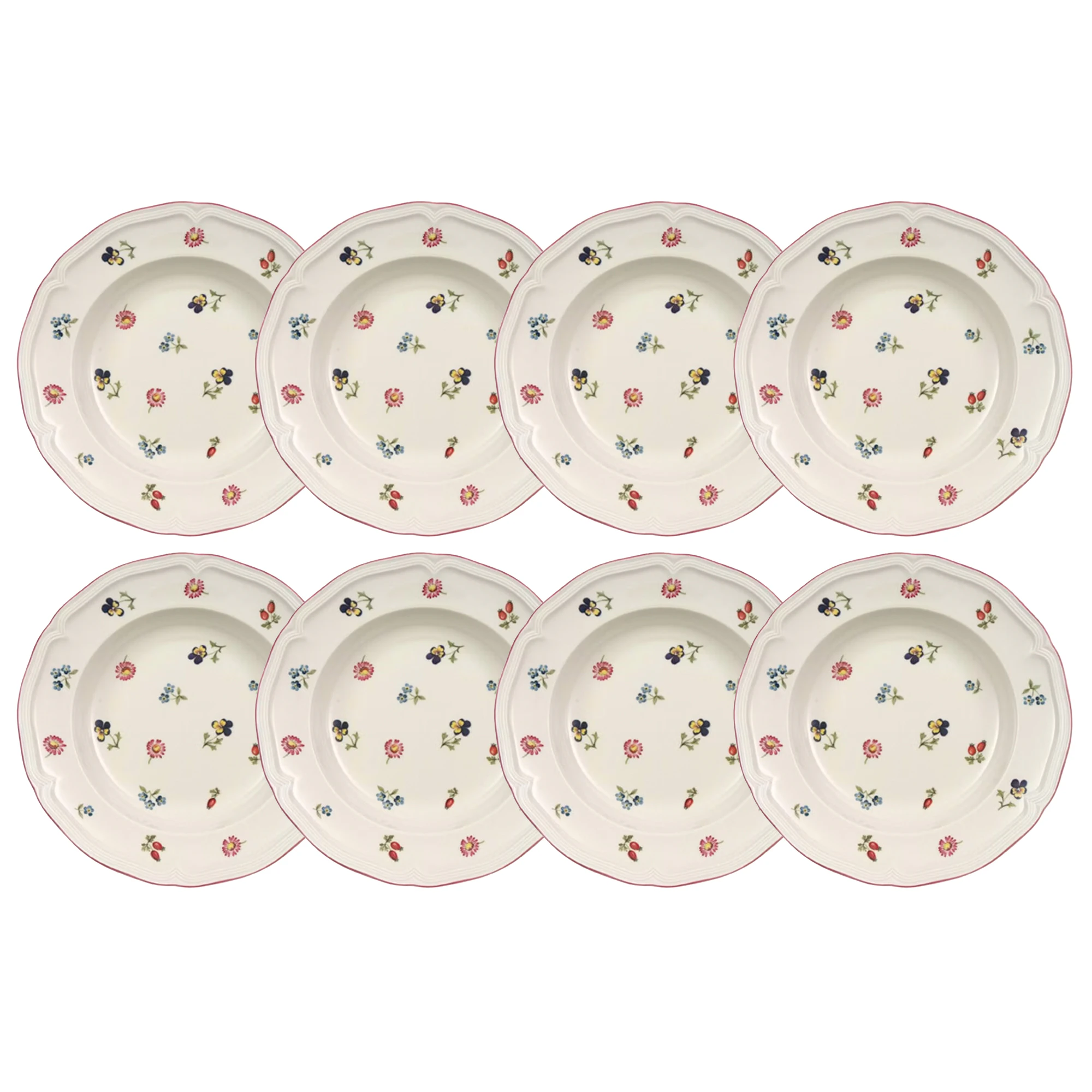 Villeroy & Boch Petite Fleur Dyp Tallerken 23 Cm 8-pk - Dype tallerkener Porselen Hvit - 1023952700X8