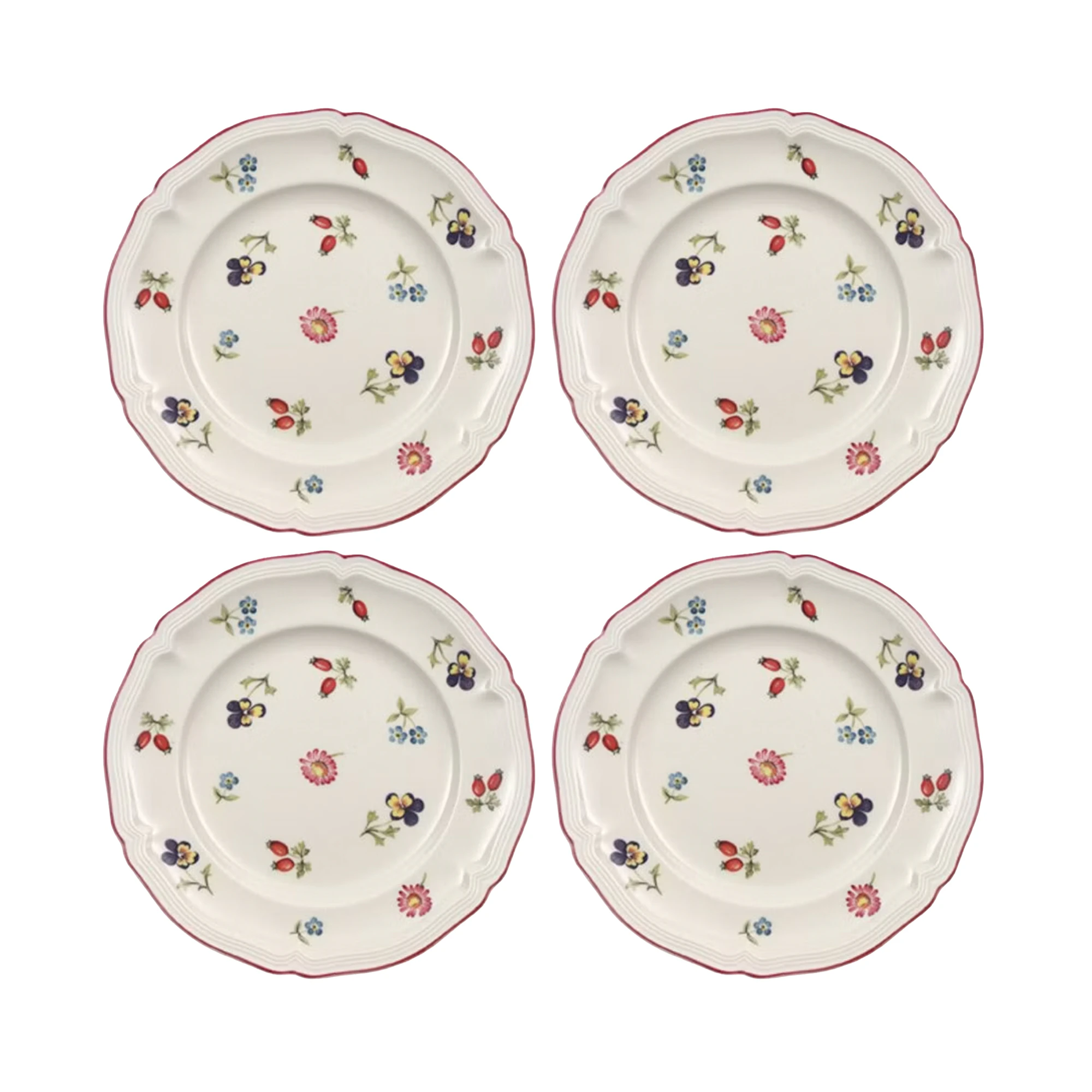 Villeroy & Boch Petite Fleur Sidetallerken 17 Cm 4-pk - Asjetter Porselen Hvit - 1023952660X4