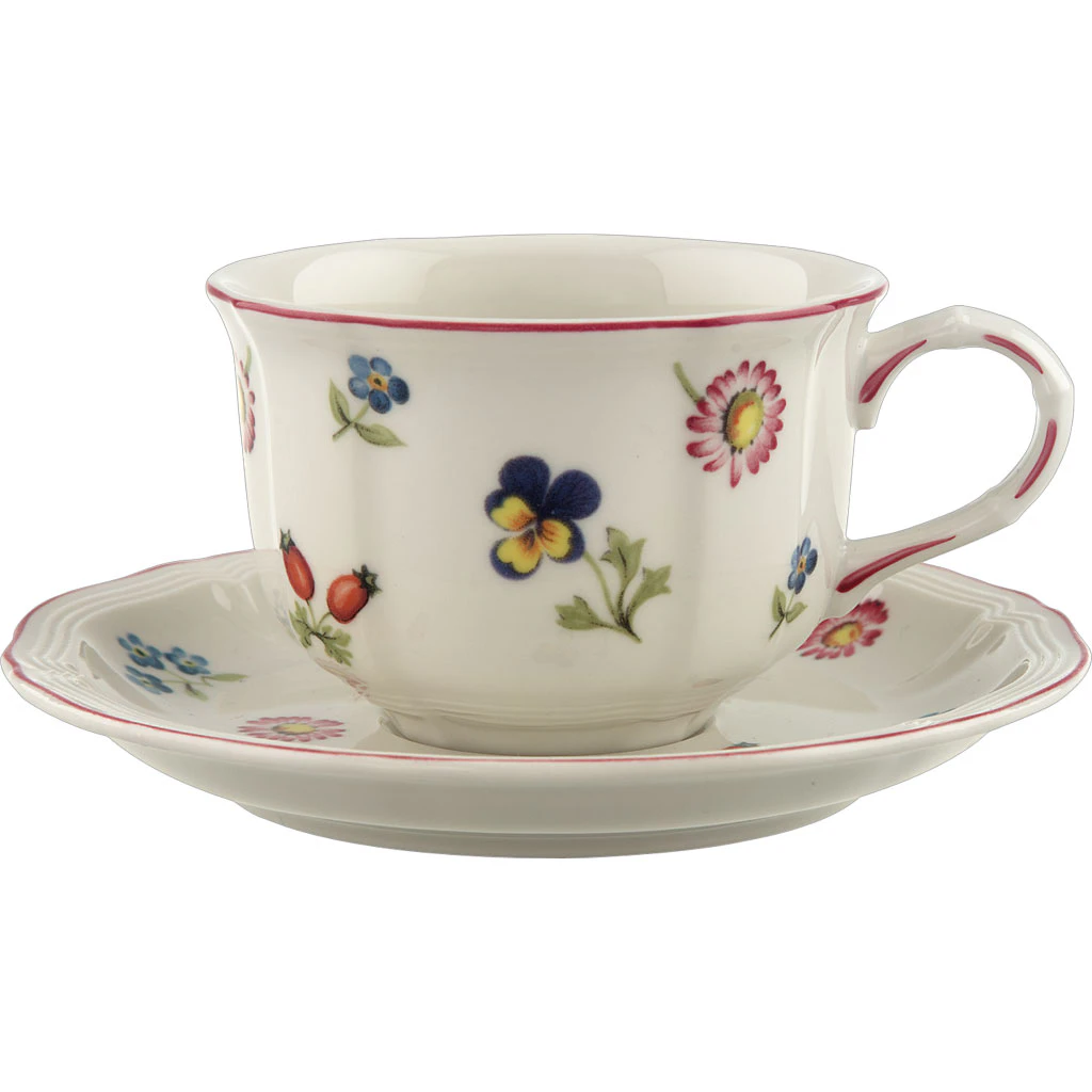 Villeroy & Boch Petite Fleur Tekopp Med Tallerken -  Tekopper Porselen Hvit - 23687-23688
