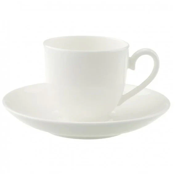 Villeroy & Boch Royal Espressokopp Med Tallerken -  Espressokopper Benporselen Hvit - 47207 + 47208