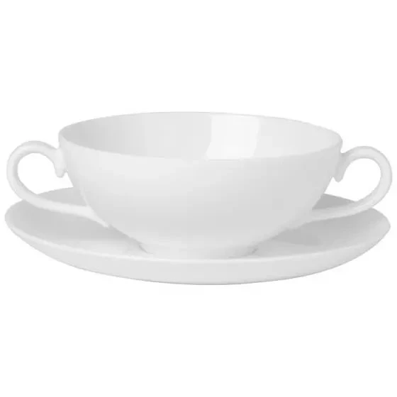 Villeroy & Boch Royal Suppekopp Med Tallerken -  Suppeterriner Benporselen Hvit - 388352-47231