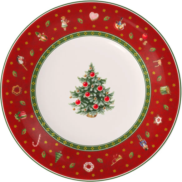 Villeroy & Boch Toy's Delight Desserttallerken 21,5 Cm - &Oslash;vrig juleborddekking Porselen R&oslash;d - 14-8643-2645