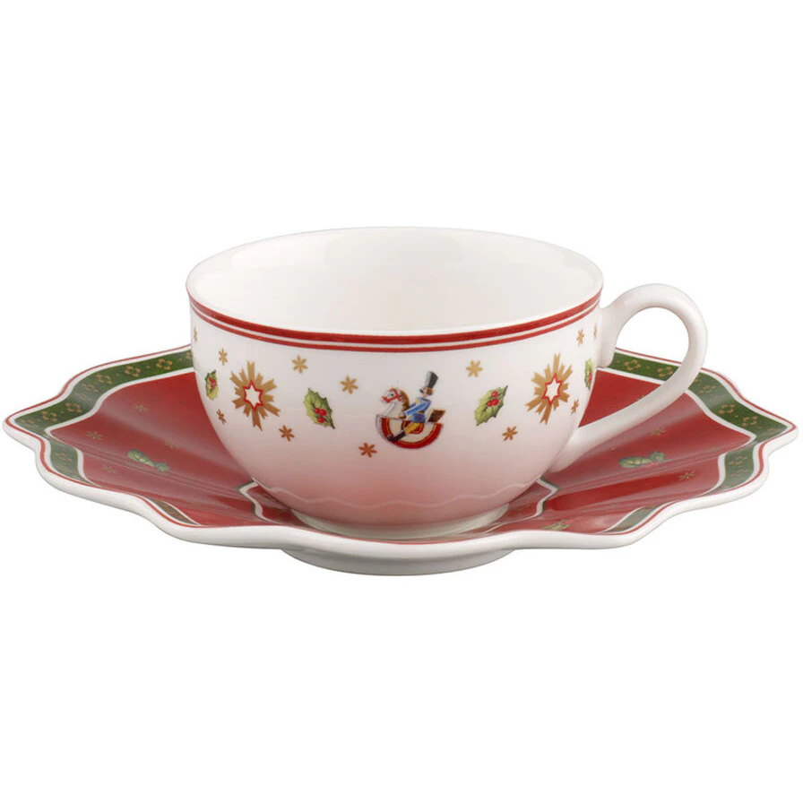 Villeroy & Boch Toy's Delight Kaffekopp Med Tallerken / R&oslash;d - Julkrus Porselen Hvit - 139082-177004