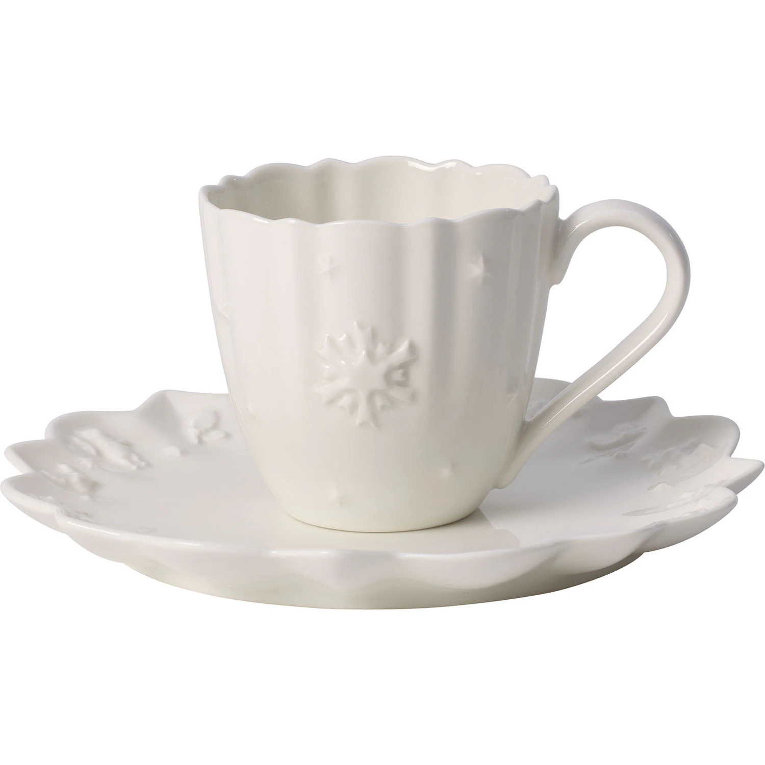 Villeroy & Boch Toy's Delight Royal Classic Kaffekopp / Tekopp Med Tallerken 25 Cl - Julkrus Porselen Hvit - 301070 + 301071