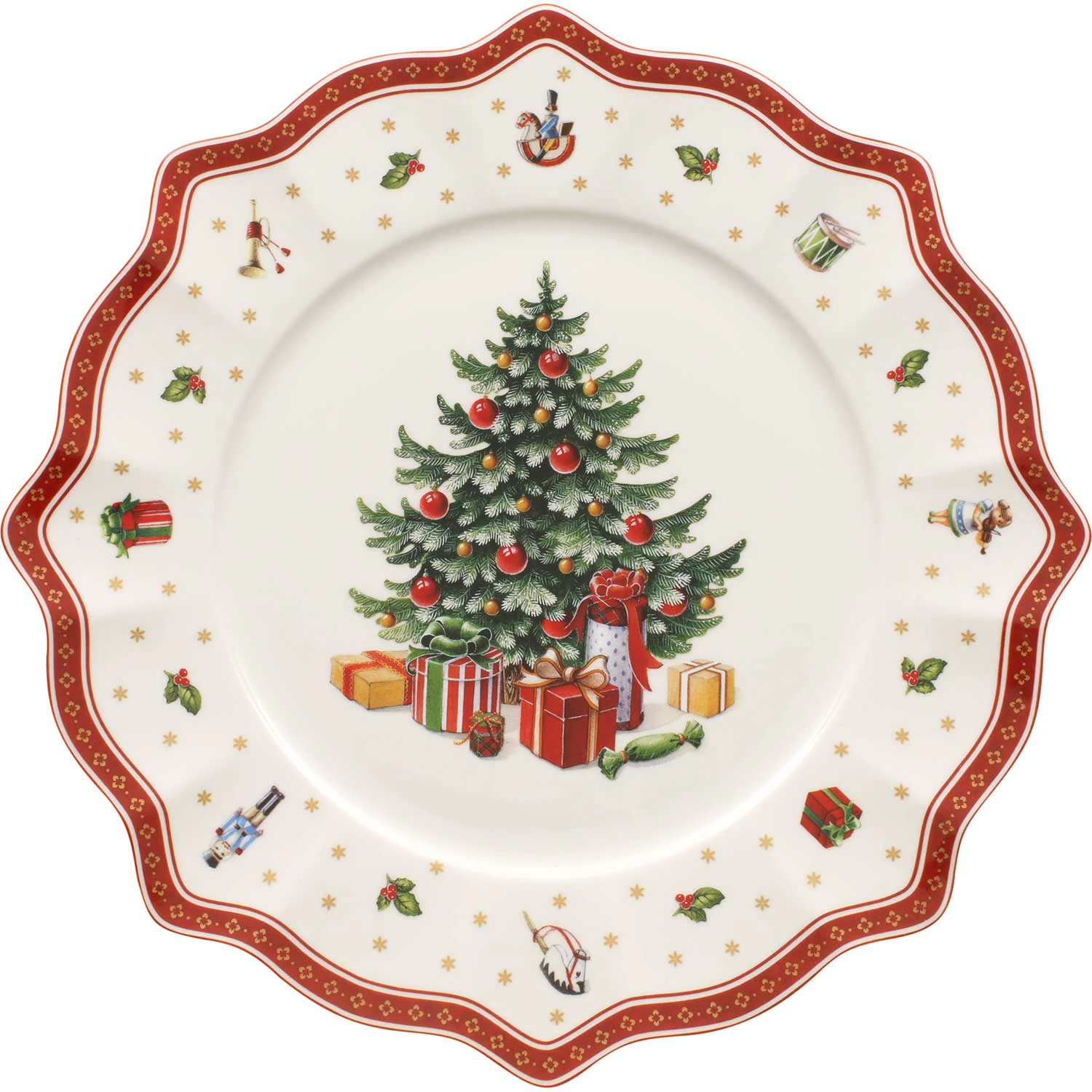 Villeroy & Boch Toy's Delight Tallerken R&oslash;d 34.5 Cm - Juletallerkener Porselen Hvit - 14-8585-2680