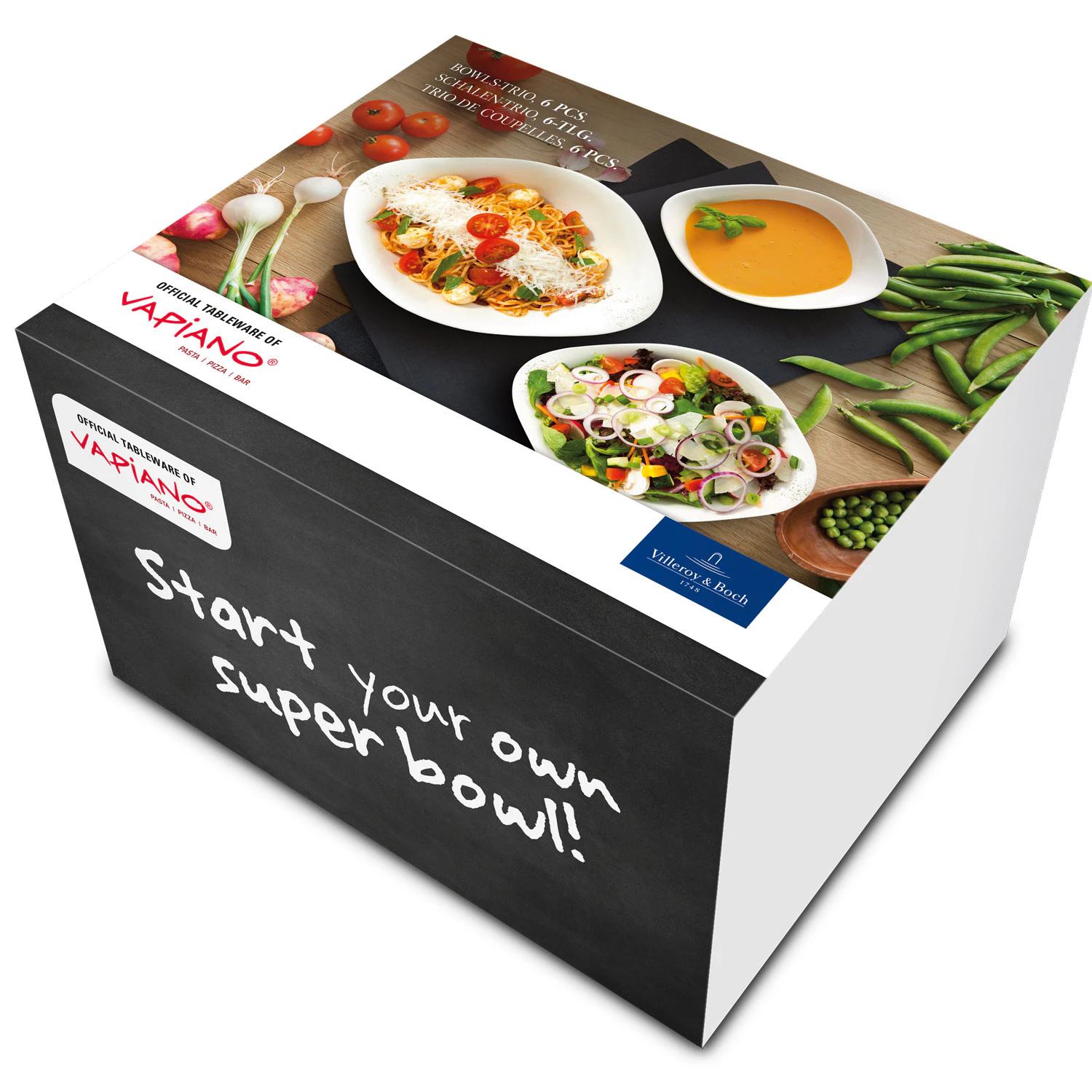 Villeroy & Boch Vapiano Trio Sk&aring;ler 6 Deler -  Serveringssk&aring;ler Porselen Hvit - 10-4257-8549