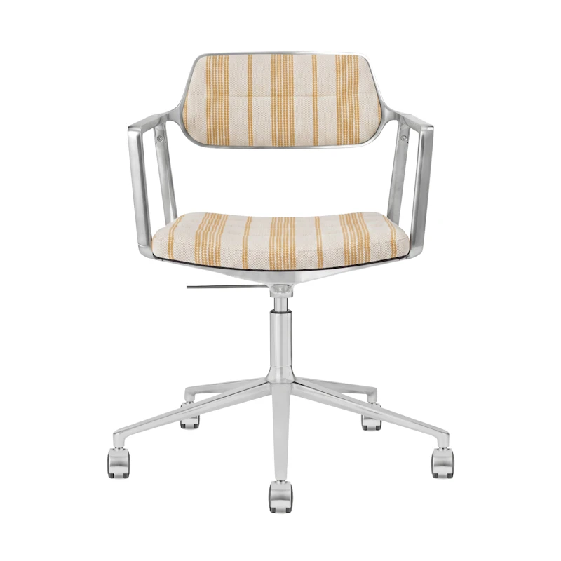 453+ Svingstol Med hjul, Striped Gul
