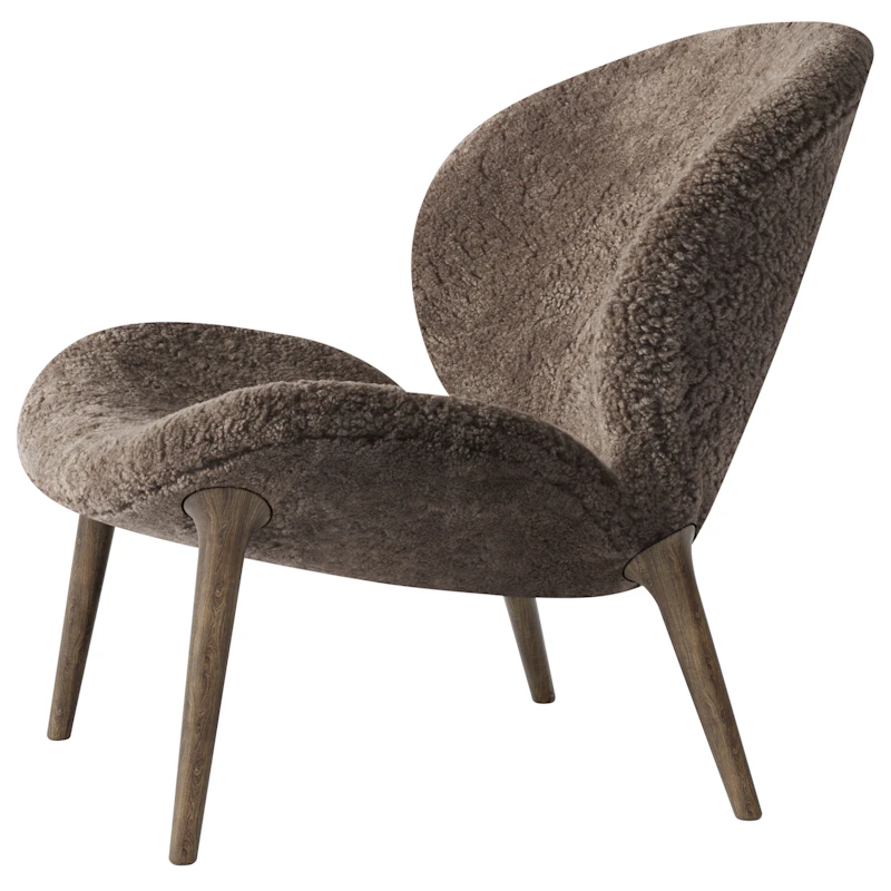 Lodge Lenestol Lav Rygg, Mørk Eik / Curly 07 Umber