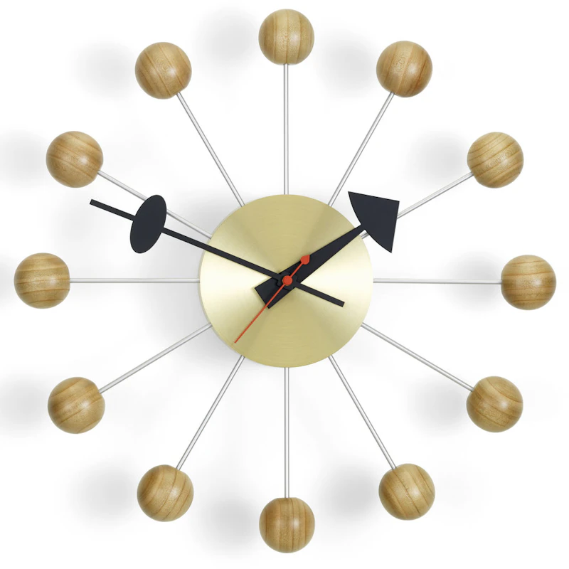 Ball Veggklokke, Kirsebærrød / Messing