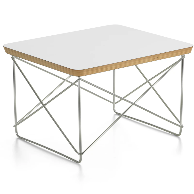 Occasional LTR Sidebord, Hvitt Laminat / Rustfritt Stål