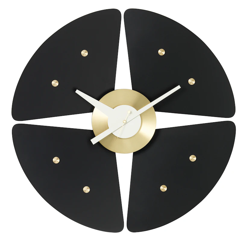 Petal Veggklokke Ø44,8 cm, Sort / Messing