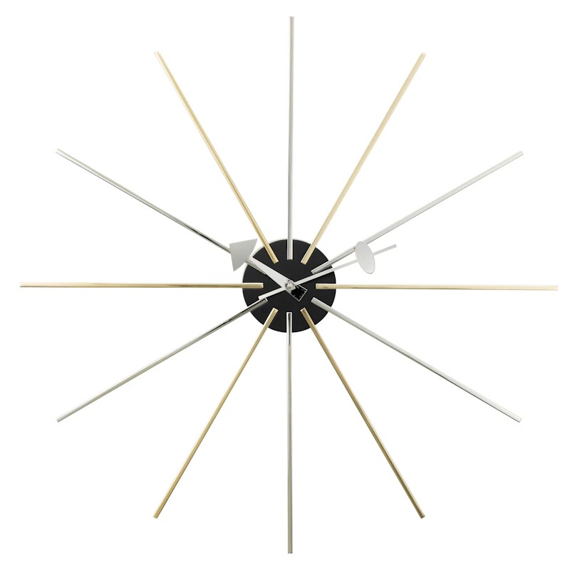 Star Veggklokke Ø61 cm, Messing / Krom