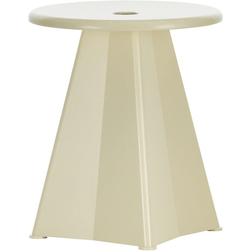 Tabouret Métallique Krakk, Prouvé Blanc Colombe