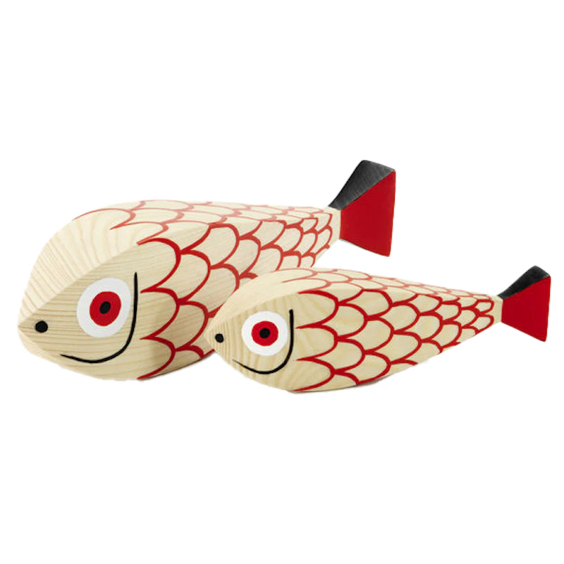 Wooden Doll Trefigur, Mother Fish & Child