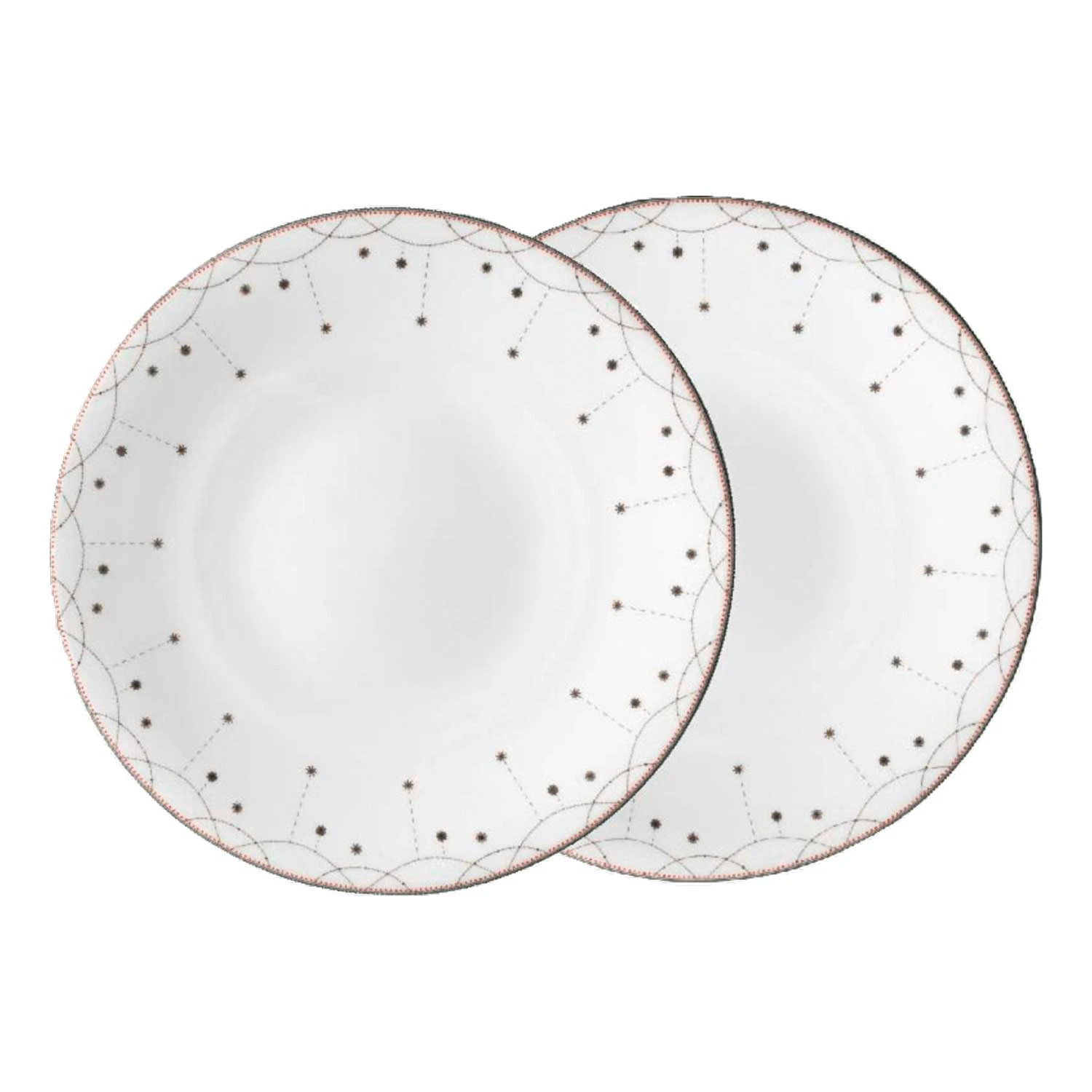 Wik & Wals&oslash;e Julemorgen Garlands Tallerkener 28 Cm 2-pk - Juletallerkener Benporselen Hvit - 95404