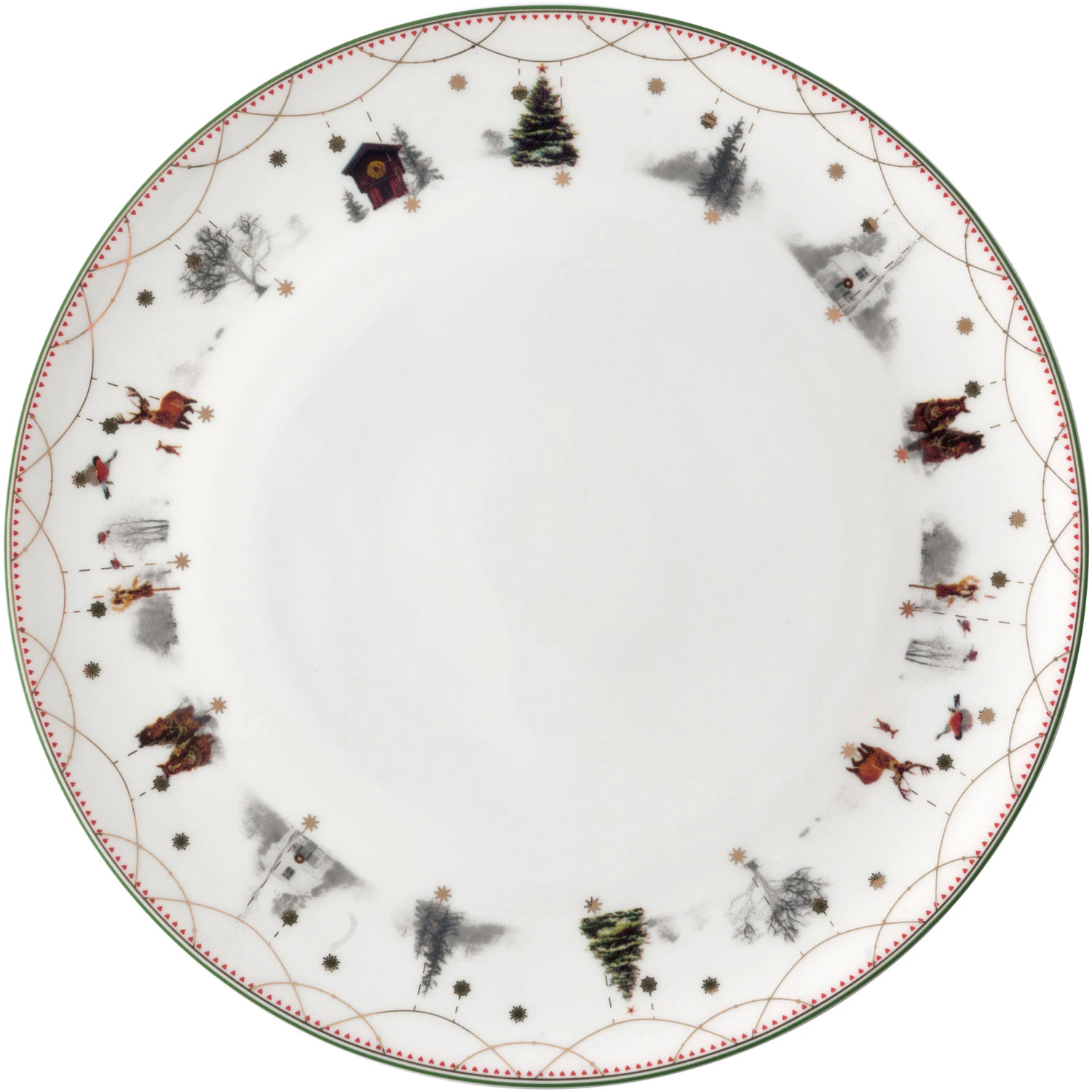 Wik & Wals&oslash;e Julemorgen Tallerken 20 Cm - Juletallerkener Benporselen Hvit - 85401