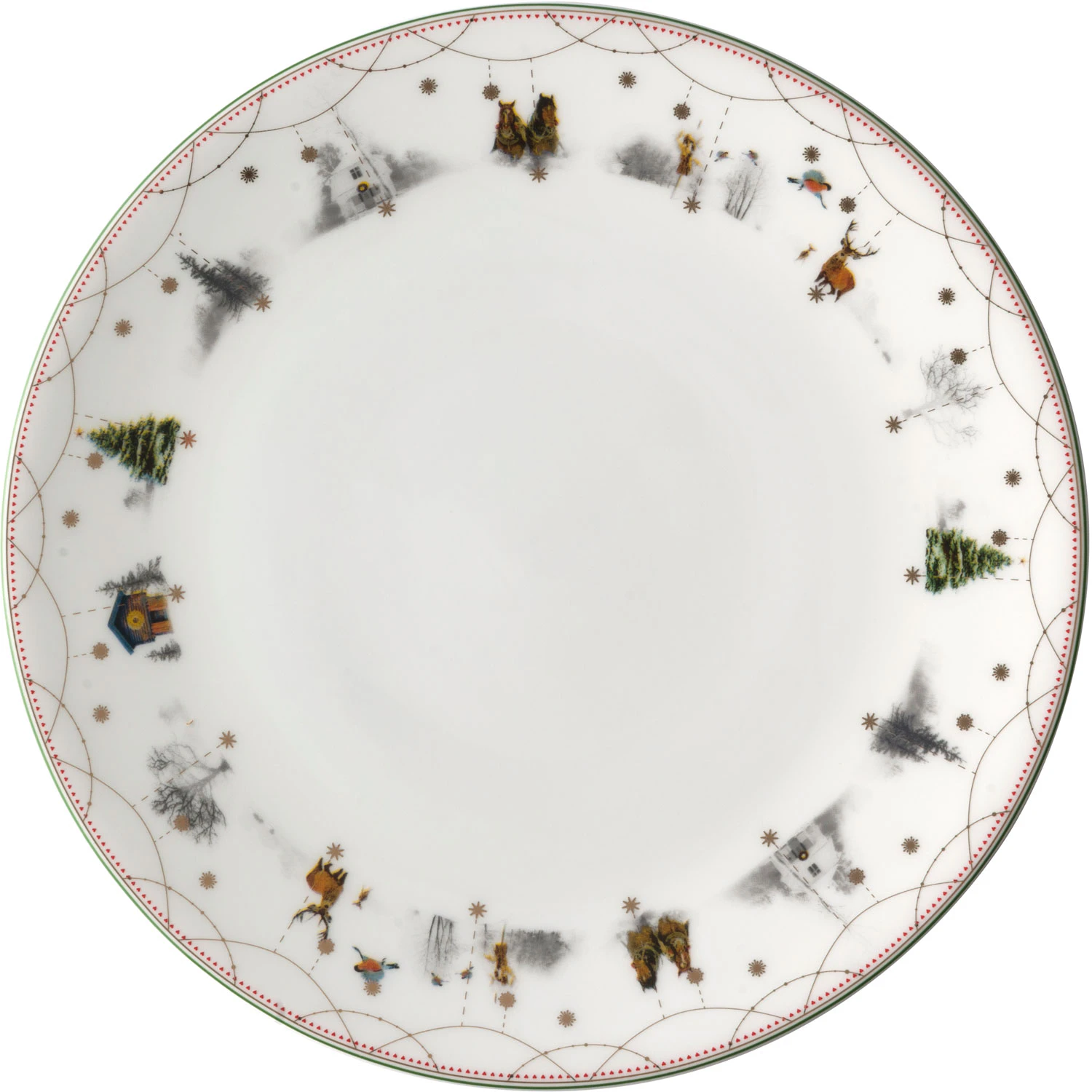 Wik & Wals&oslash;e Julemorgen Tallerken 28 Cm - Benporselen Hvit - 95401