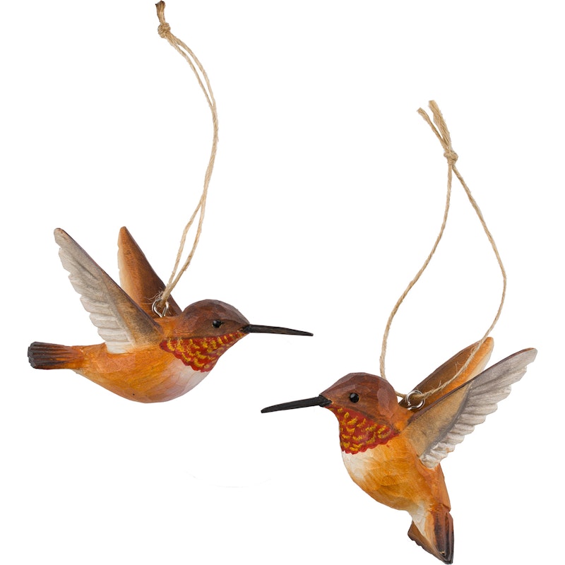 DecoBirds Håndskåret Fugl, Rødkolibri