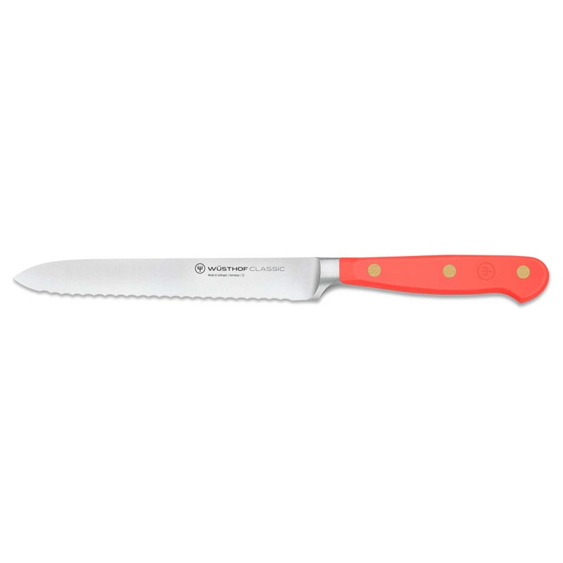 Classic Colour Sagtannet Brukskniv 14 cm, Coral Peach