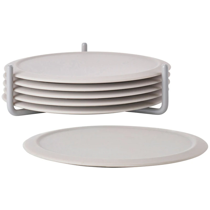 Singles Glassunderlag med Holder, Varmgrå