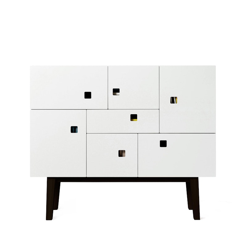 Peep C1 Multi-Purpose Skjenk, Angel White/Sorte Ben